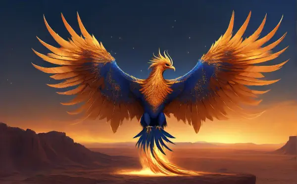 Image of a Phoenix rising from the ashes